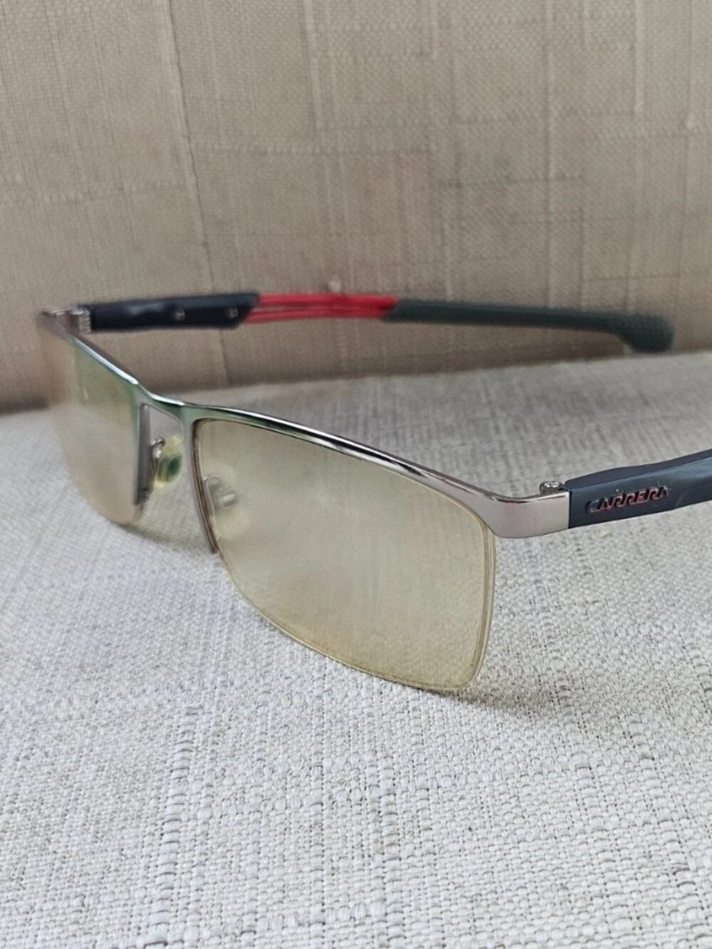 Vintage Carrera Men Eyeglasses Frame Gunmetal Tone Half Rim Glasses Frame only